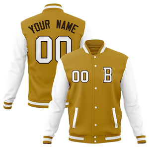 Custom Varsity Letterman Baseball Jacket Personalized Full-Snap Stitched Name Number