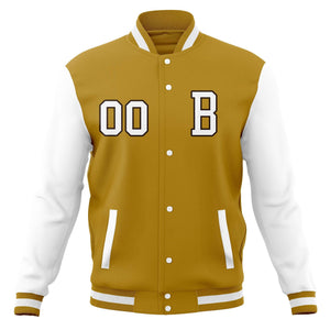 Custom Varsity Letterman Baseball Jacket Personalized Full-Snap Stitched Name Number