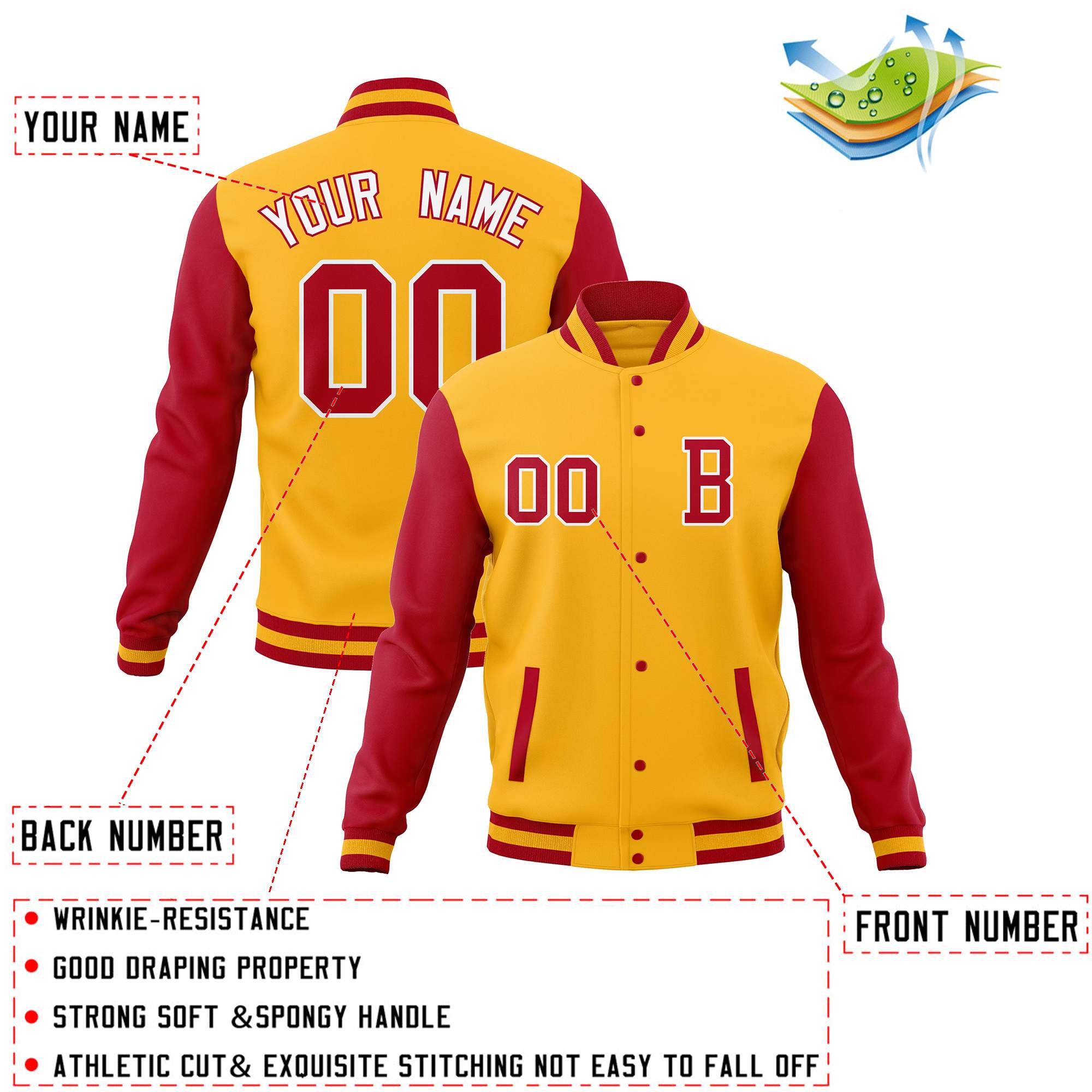 Custom Full-Snap Baseball Coats with Personalized Stitched Varsity Letterman Jacket