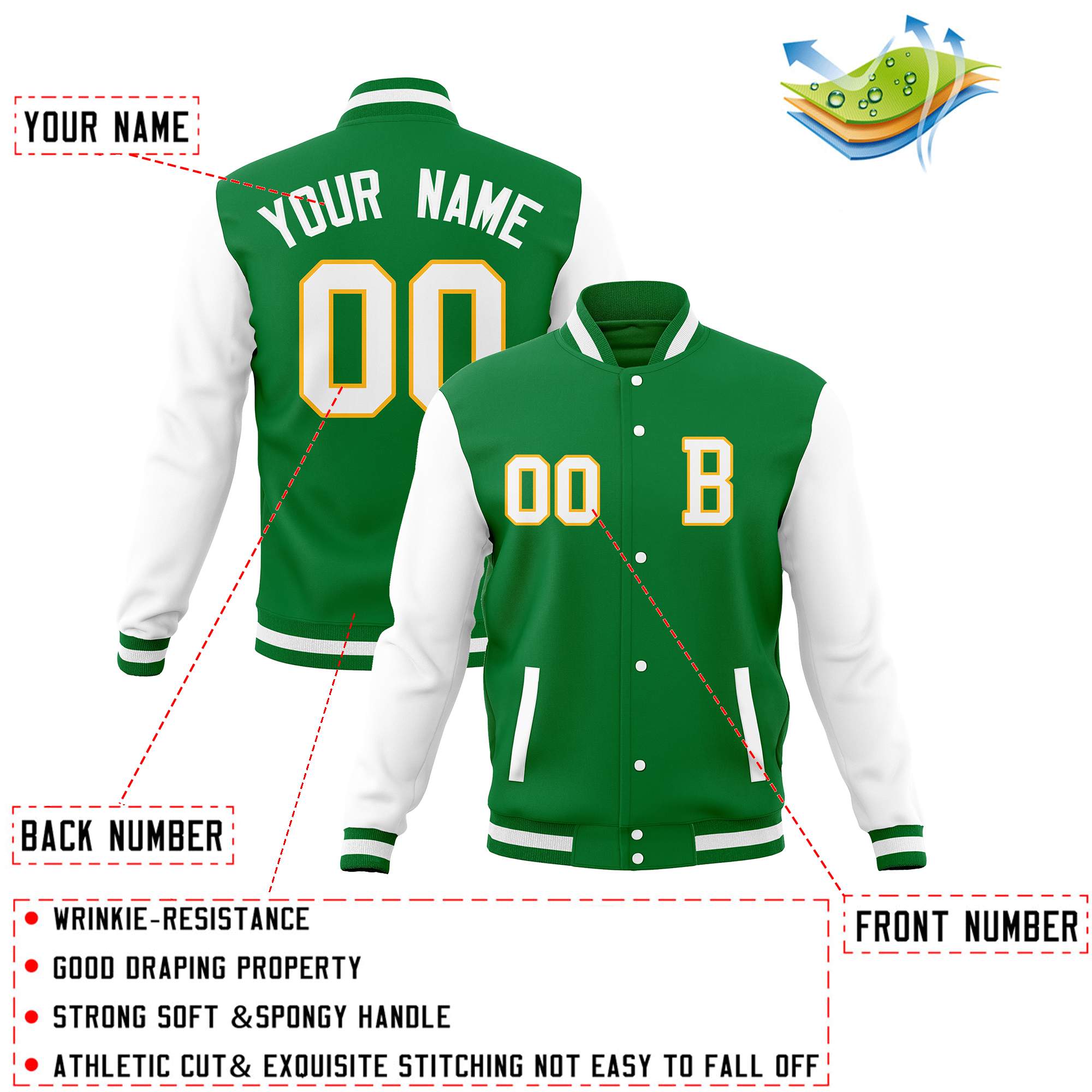 Custom Personalized Stitched Varsity Letterman Jacket and Full-Snap Baseball Coats