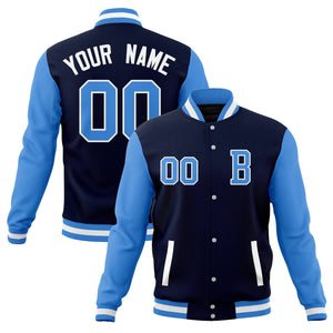 Custom Varsity Letterman Baseball Jacket Personalized Full-Snap Stitched Name Number