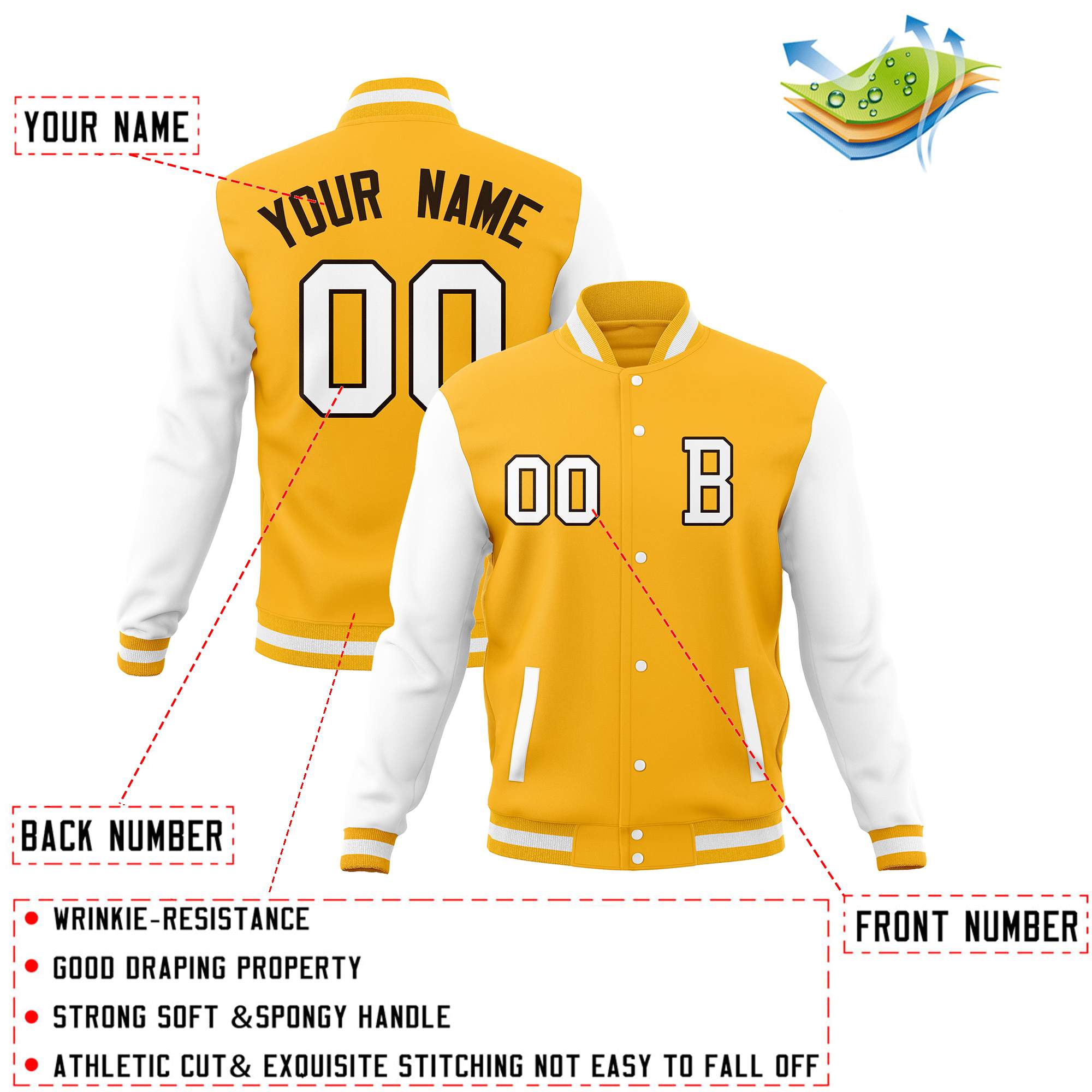 Custom Full-Snap Baseball Varsity Bomber Jackets with Personalized Coats