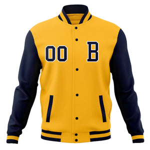 Veste Letterman universitaire cousue personnalisée et manteaux de baseball à bouton-pression complet