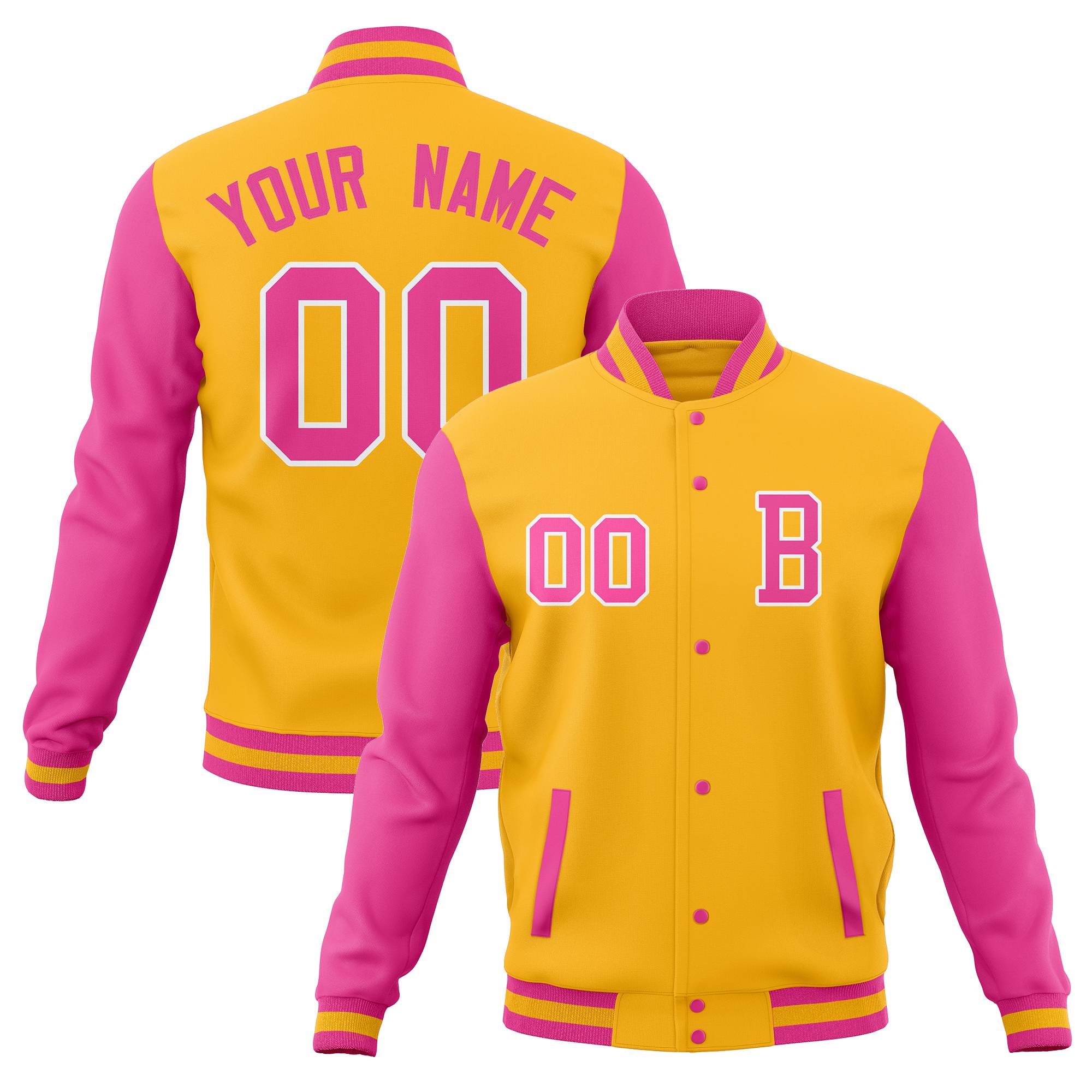 Custom Full-Snap Baseball Coats with Personalized Stitched Varsity Letterman Jacket