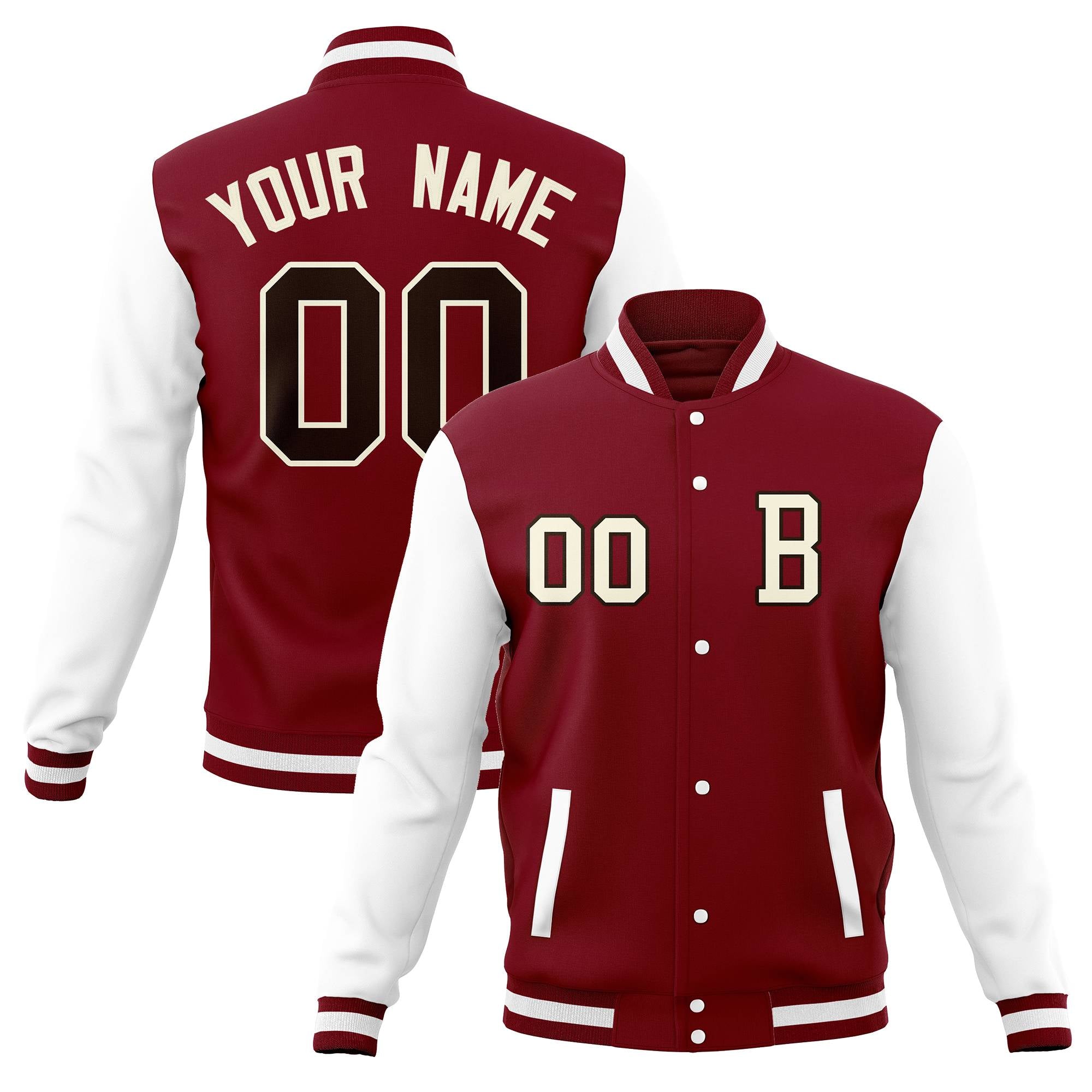 Custom Full-Snap Baseball Varsity Bomber Jackets with Personalized Coats