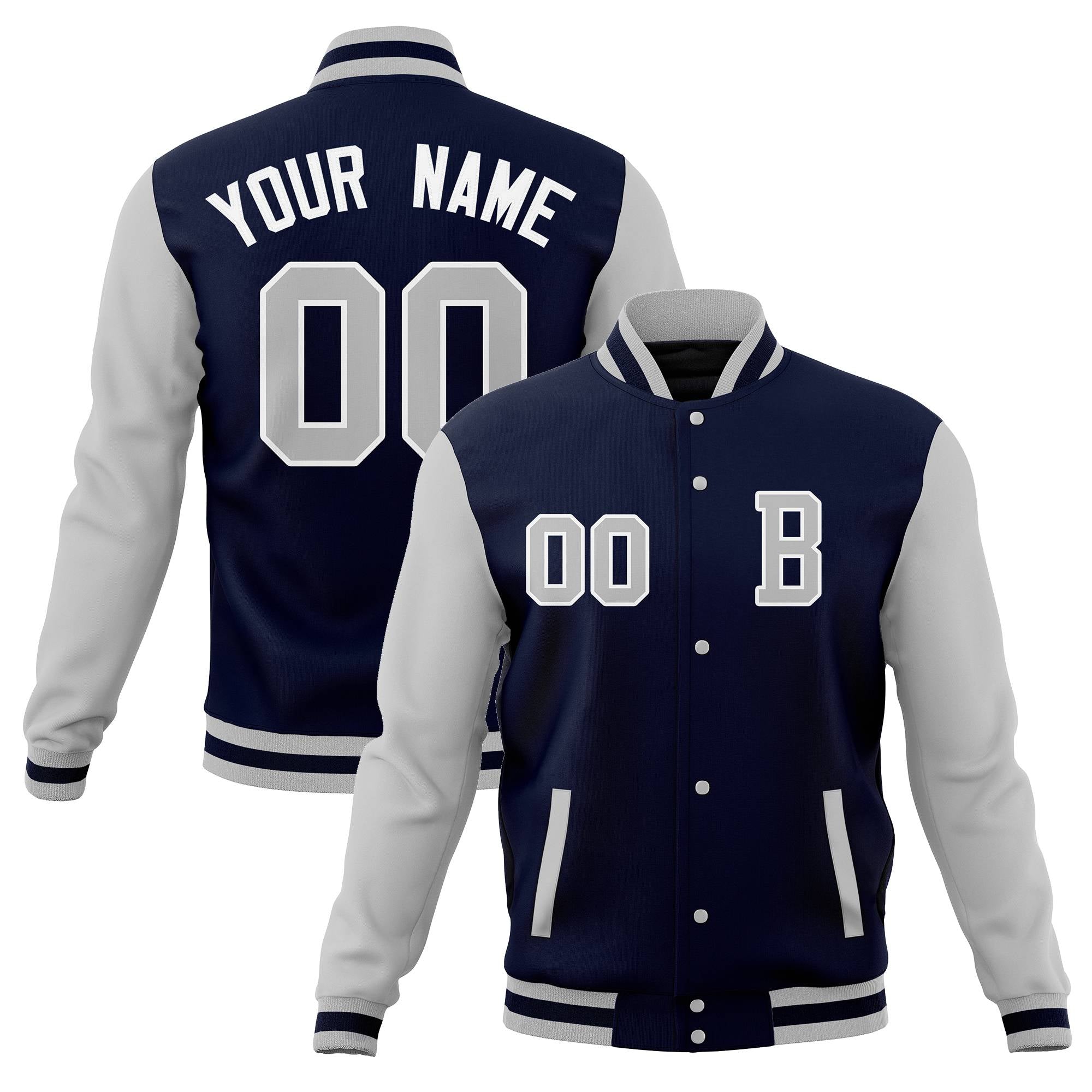 Custom Full-Snap Baseball Coats with Personalized Stitched Varsity Letterman Jacket