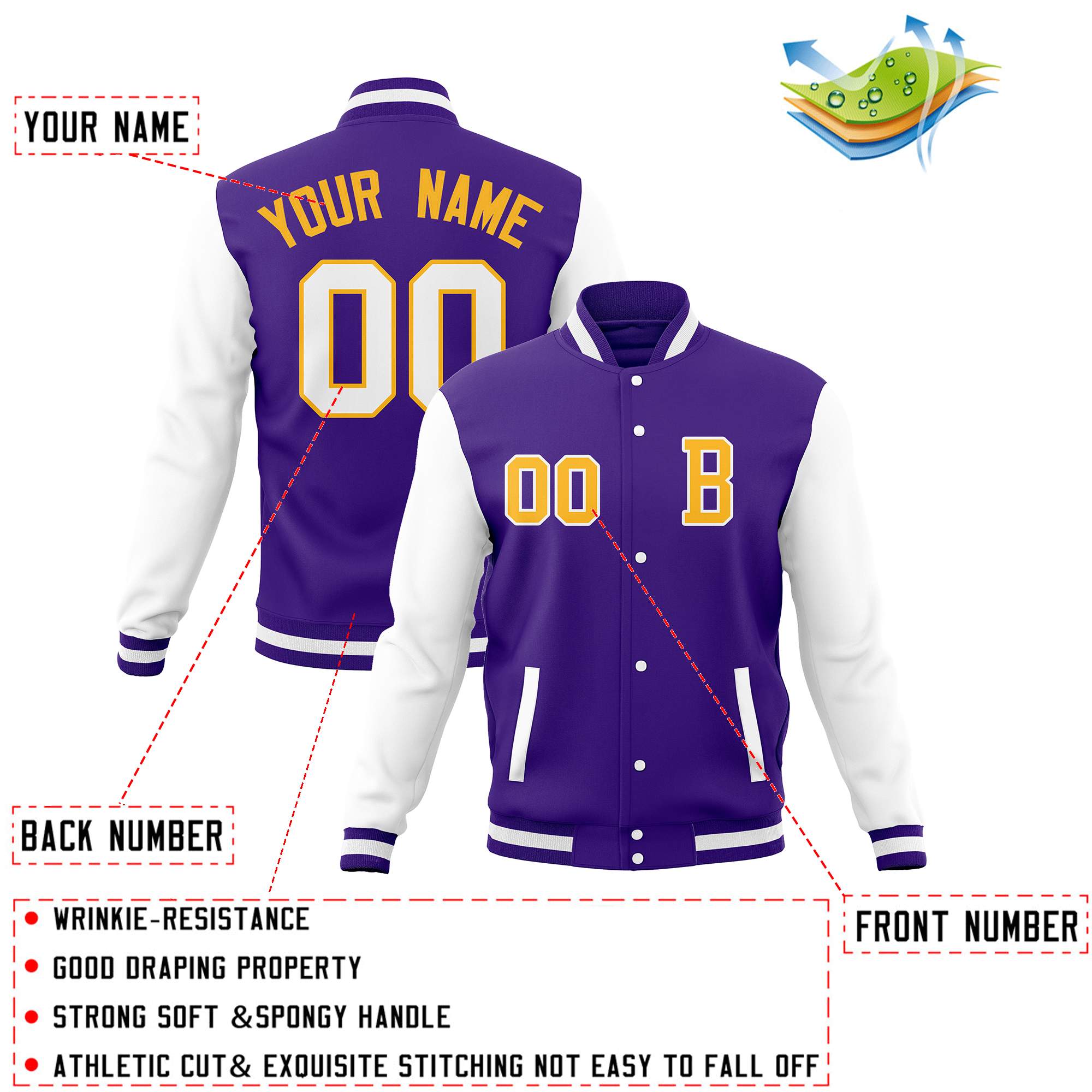 Custom Full-Snap Baseball Varsity Bomber Jackets with Personalized Coats