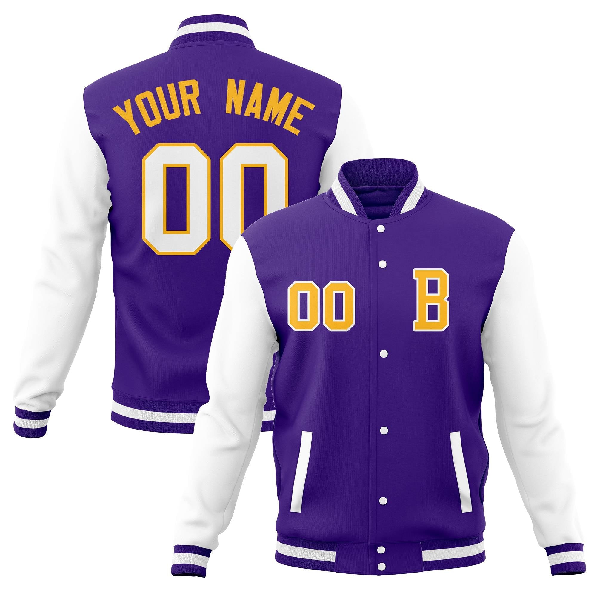 Custom Full-Snap Baseball Varsity Bomber Jackets with Personalized Coats