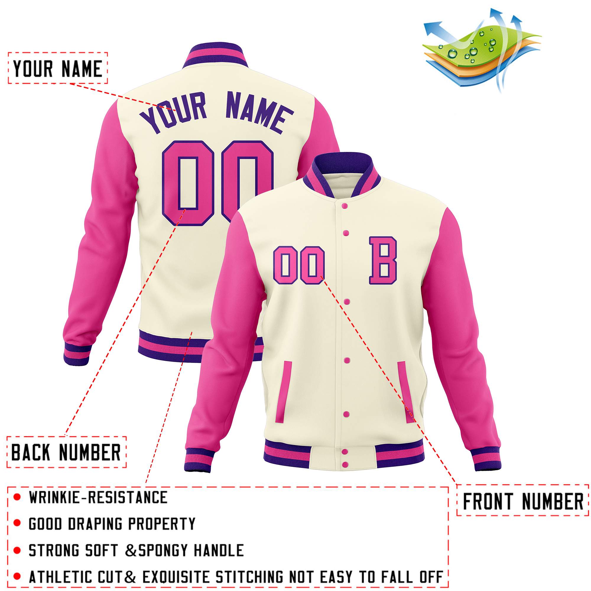 Custom Full-Snap Baseball Varsity Bomber Jackets with Personalized Coats