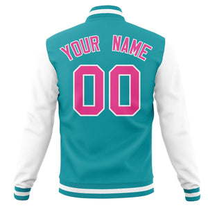 Custom Varsity Letterman Baseball Jacket Personalized Full-Snap Stitched Name Number