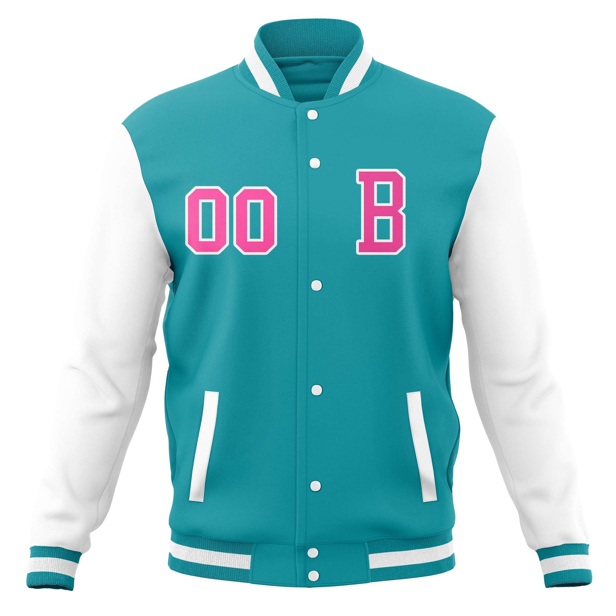 Veste de baseball Varsity Letterman personnalisée Numéro de nom cousu à pression complète