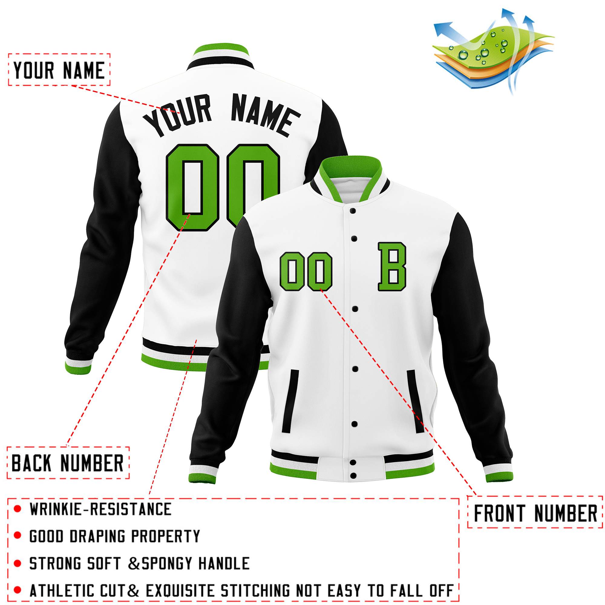 Custom Personalized Stitched Varsity Letterman Jacket and Full-Snap Baseball Coats