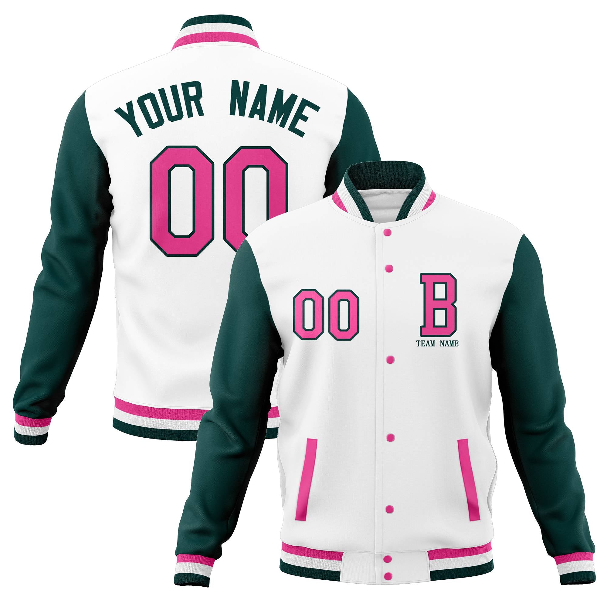 Custom Full-Snap Baseball Coats with Personalized Stitched Varsity Letterman Jacket