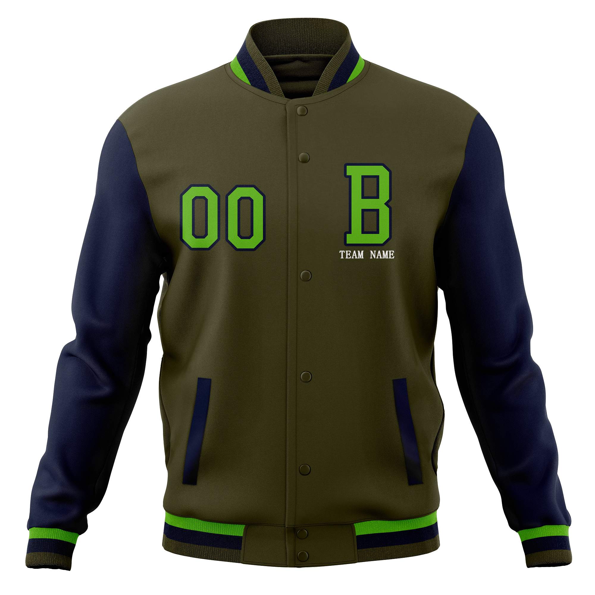 Manteaux de baseball personnalisés à bouton-pression, vestes Letterman universitaires fabriquées