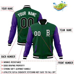 Custom Varsity Letterman Baseball Jacket Personalized Full-Snap Stitched Coats