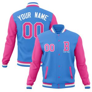 Custom Varsity Letterman Baseball Jacket Personalized Full-Snap Stitched Coats