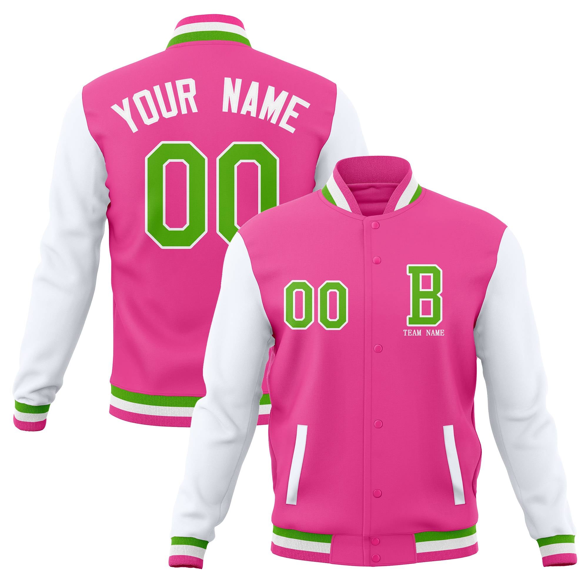 Custom Full-Snap Baseball Coats with Personalized Stitched Varsity Letterman Jacket