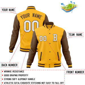 Custom Varsity Letterman Baseball Jacket Personalized Full-Snap Stitched Coats