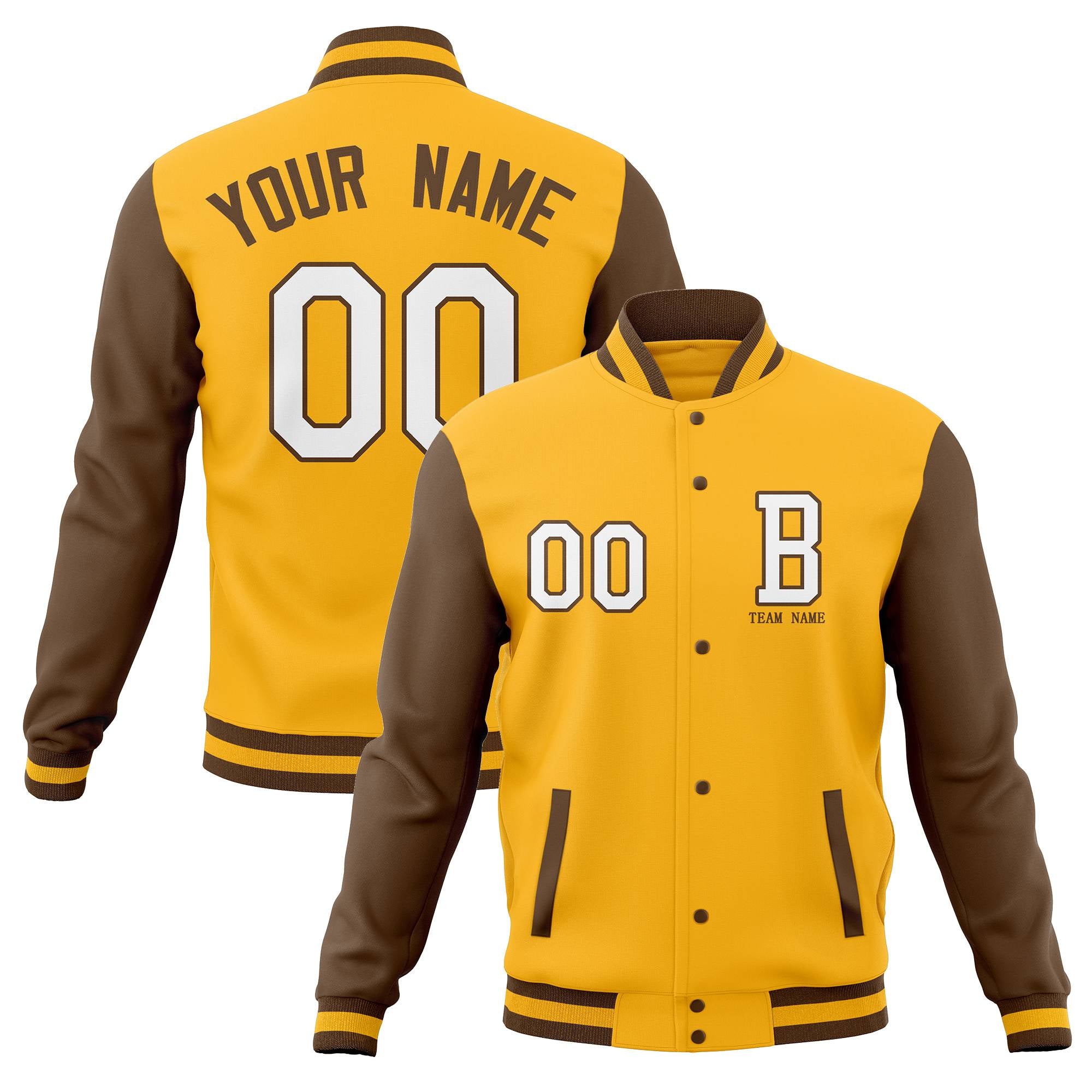 Custom Varsity Letterman Baseball Jacket Personalized Full-Snap Stitched Coats