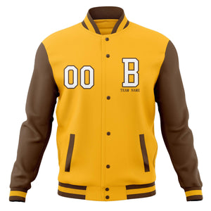 Custom Varsity Letterman Baseball Jacket Personalized Full-Snap Stitched Coats