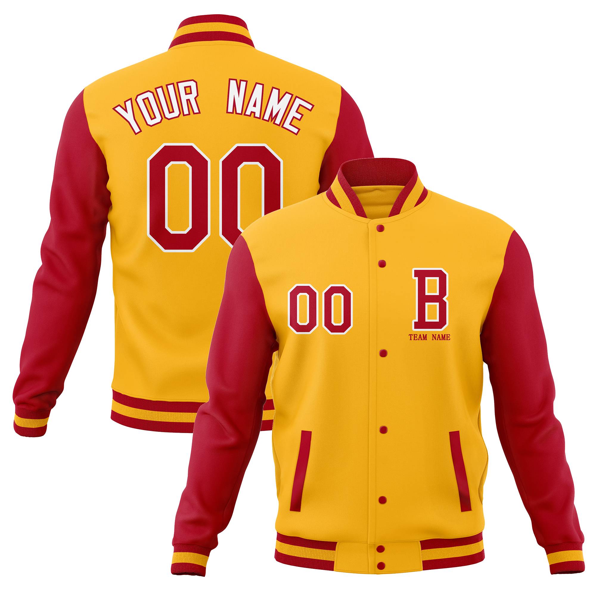 Custom Full-Snap Baseball Coats with Personalized Stitched Varsity Letterman Jacket