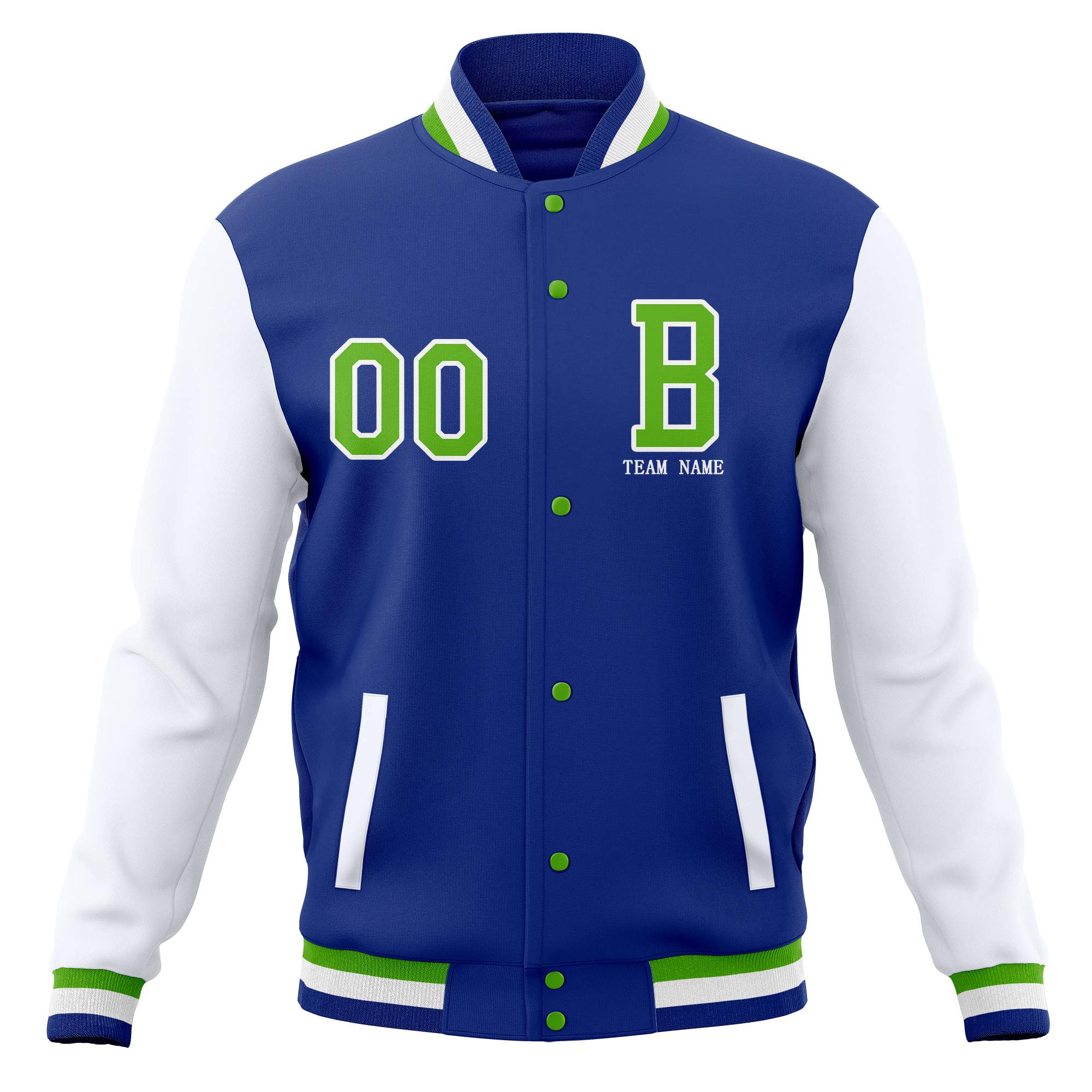 Custom Varsity Letterman Baseball Jacket Personalized Full-Snap Stitched Coats