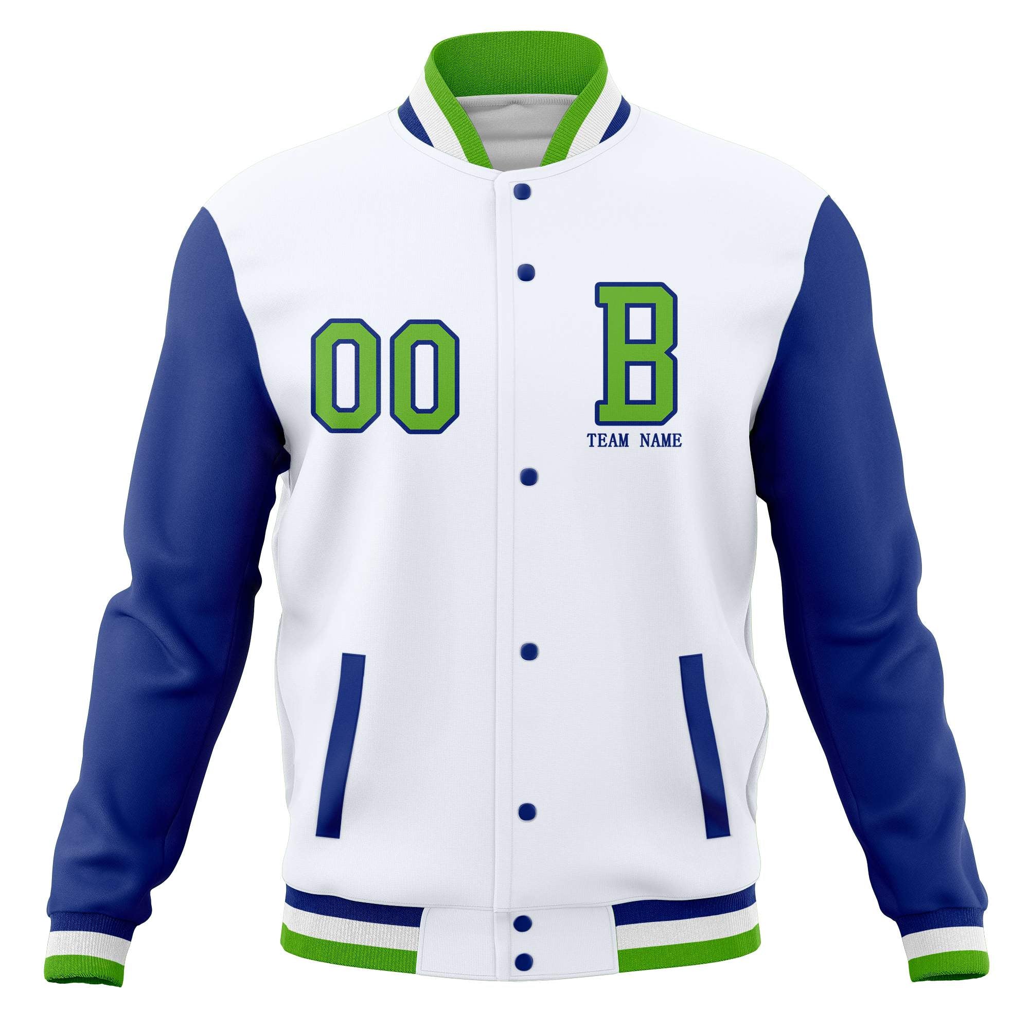 Custom Varsity Letterman Baseball Jacket Personalized Full-Snap Stitched Coats