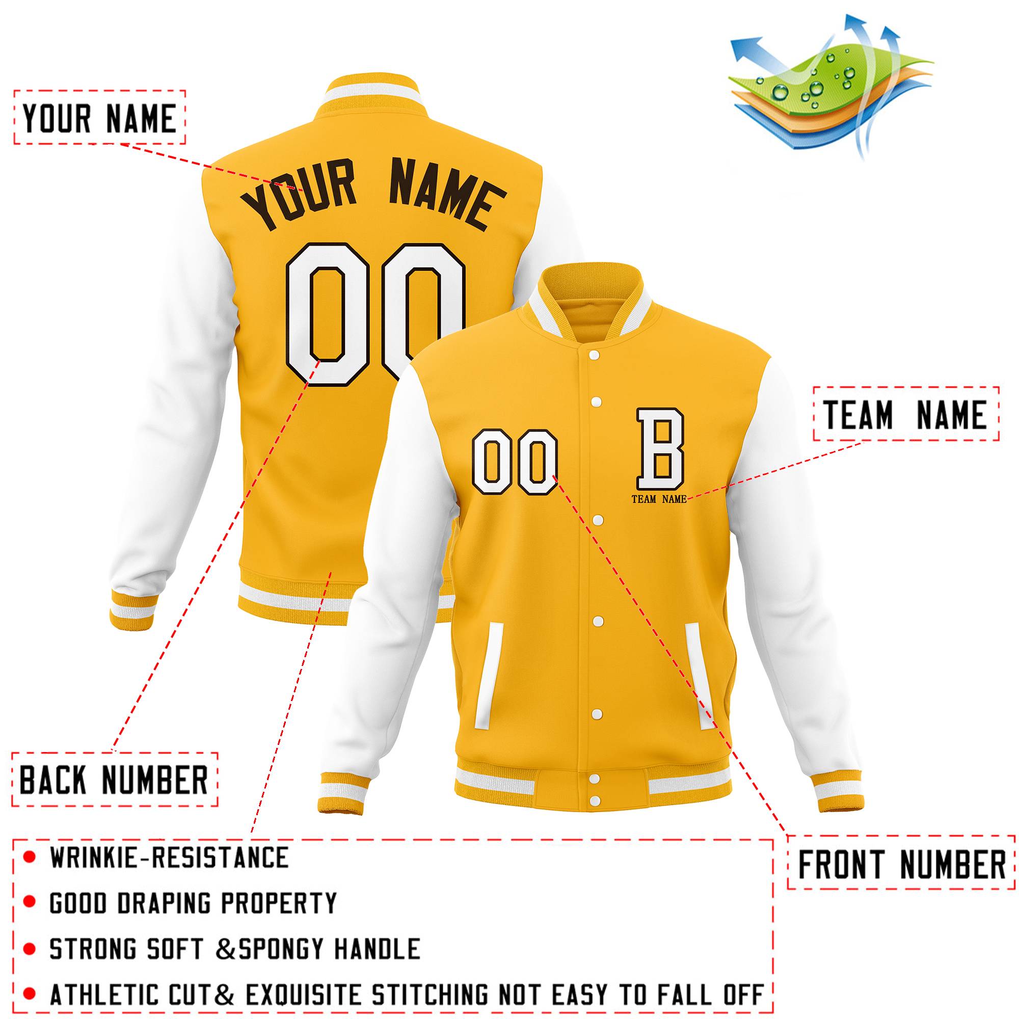 Custom Full-Snap Baseball Varsity Jackets with Personalized Coats