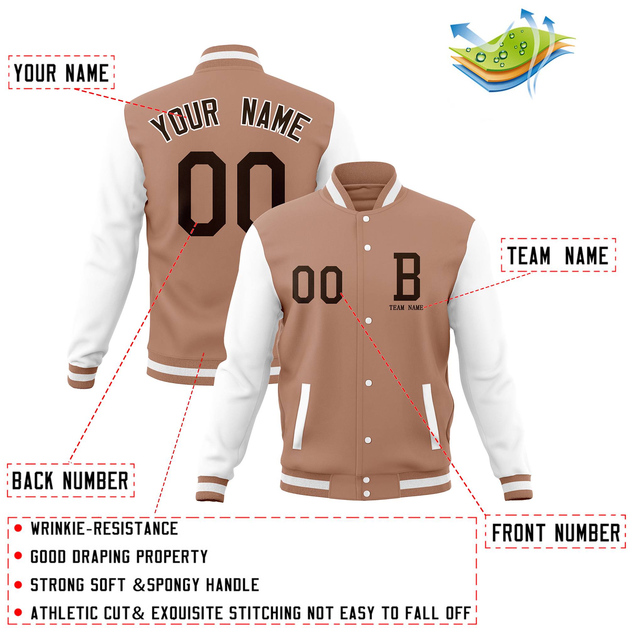 Custom Full-Snap Baseball Coats with Personalized Stitched Varsity Letterman Jacket