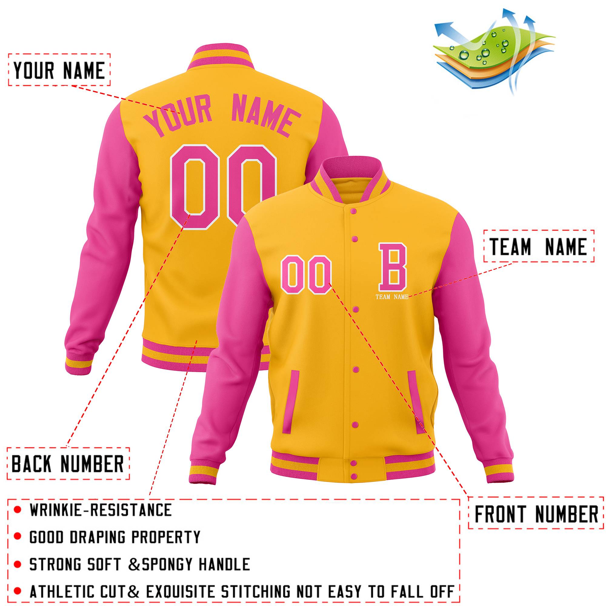 Custom Full-Snap Baseball Coats with Personalized Stitched Varsity Letterman Jacket