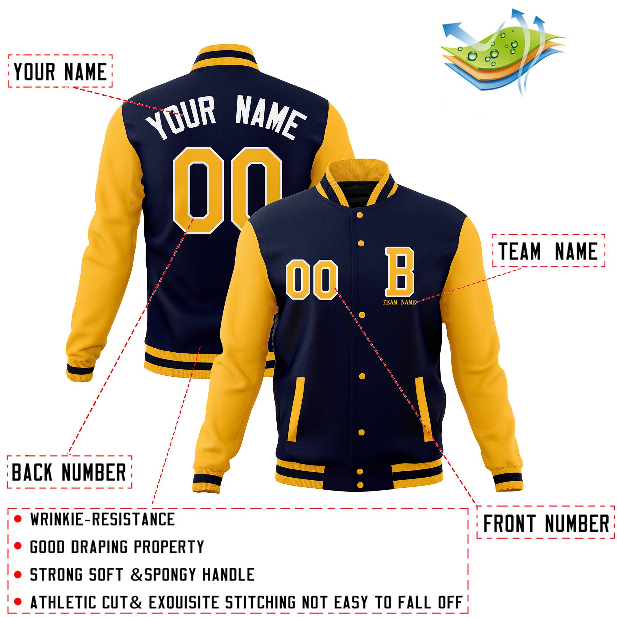 Custom Personalized Stitched Varsity Jacket and Full-Snap Baseball Coats