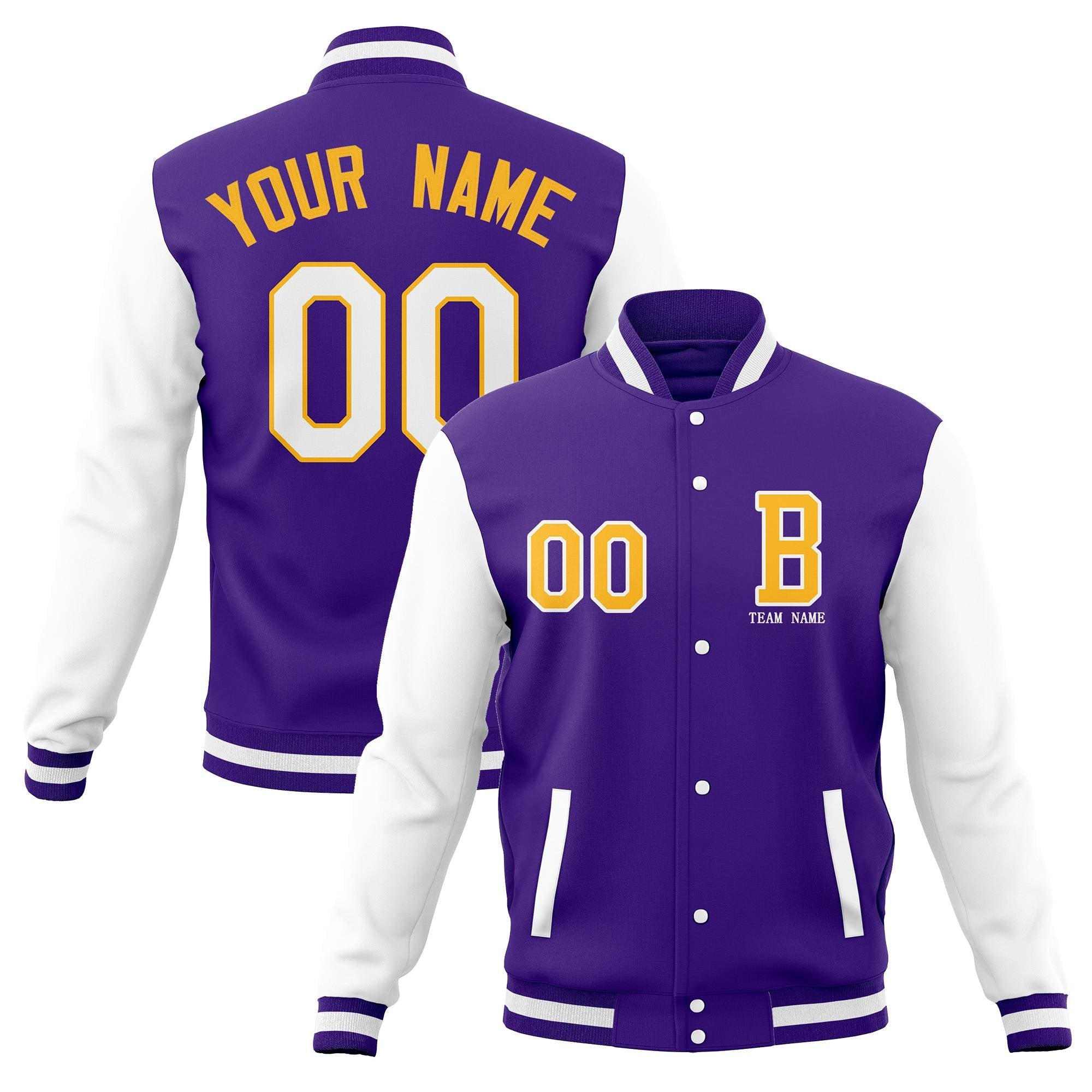 Custom Full-Snap Baseball Varsity Jackets with Personalized Coats