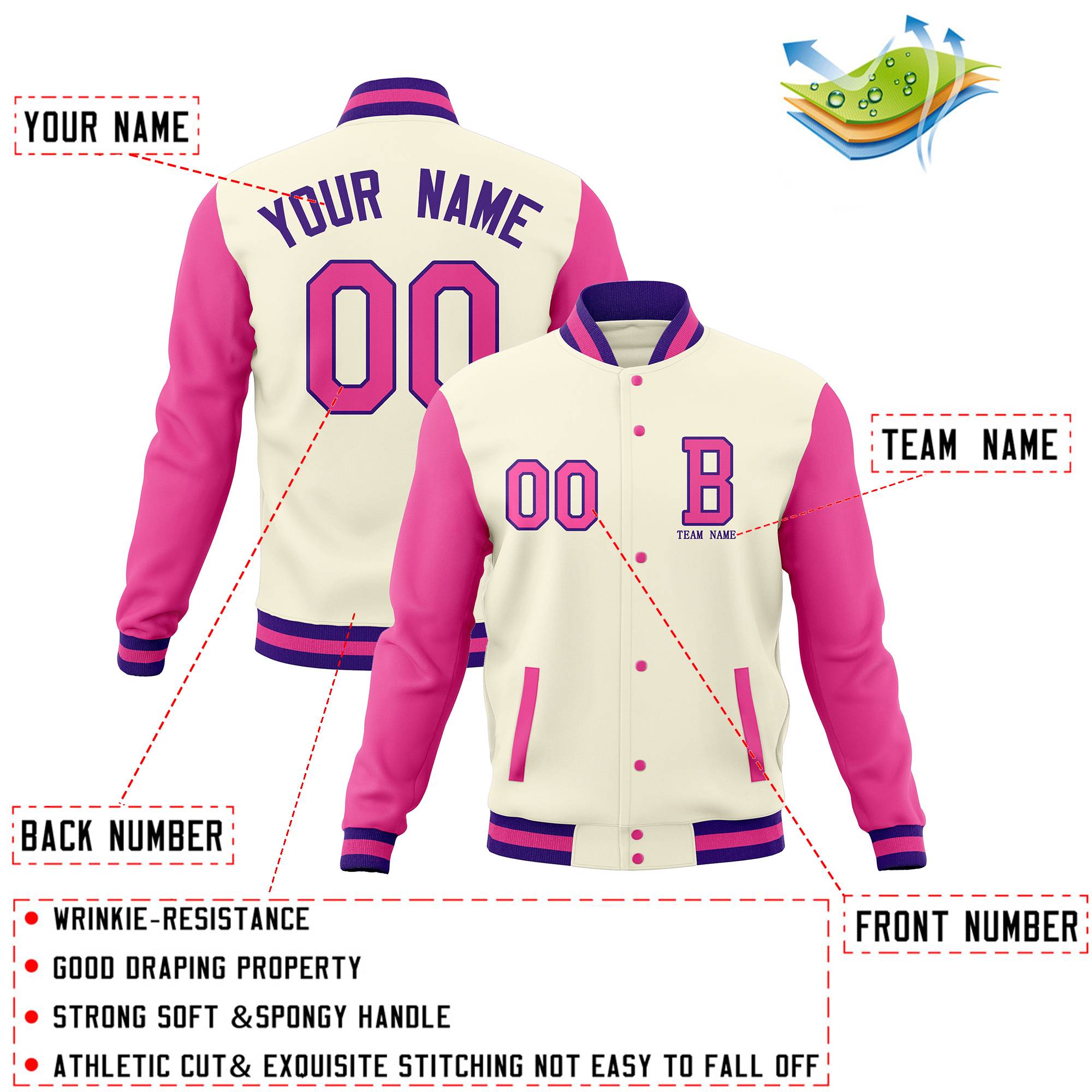 Custom Full-Snap Baseball Varsity Jackets with Personalized Coats