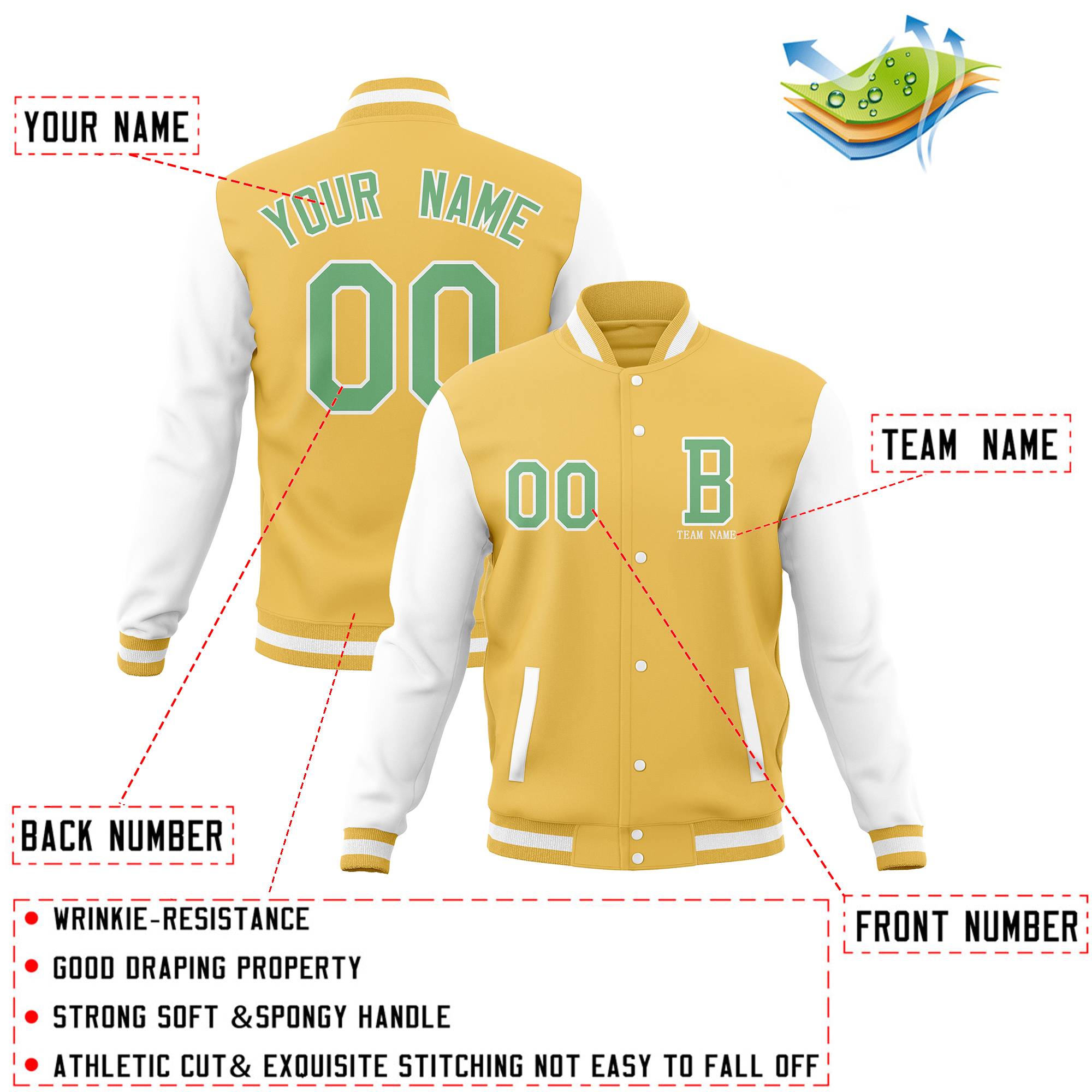 Custom Full-Snap Baseball Varsity Jackets with Personalized Coats