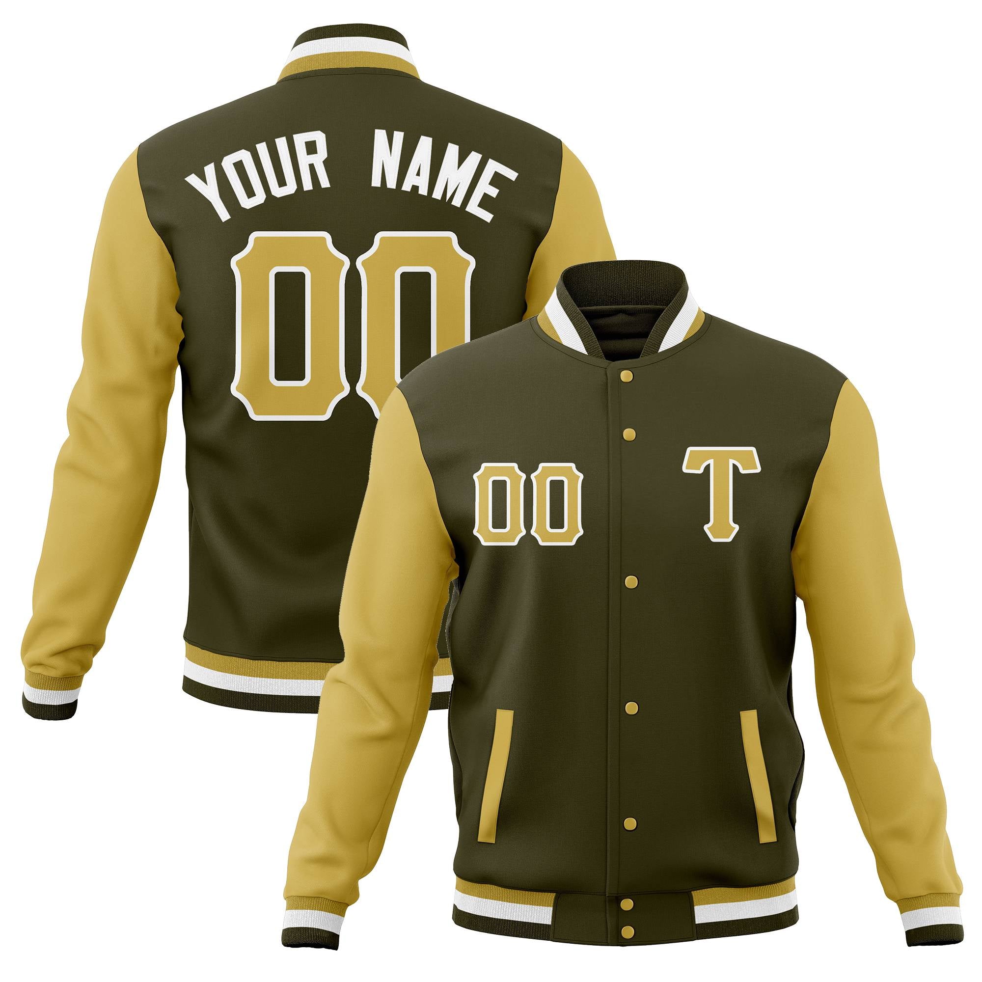 Custom Casual Baseball Jackets Varsity Letterman Full-Snap Coats for Adults