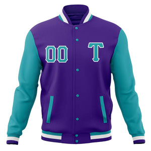 Custom Men's Casual Baseball Coats Varsity Letterman Full-Snap Jackets