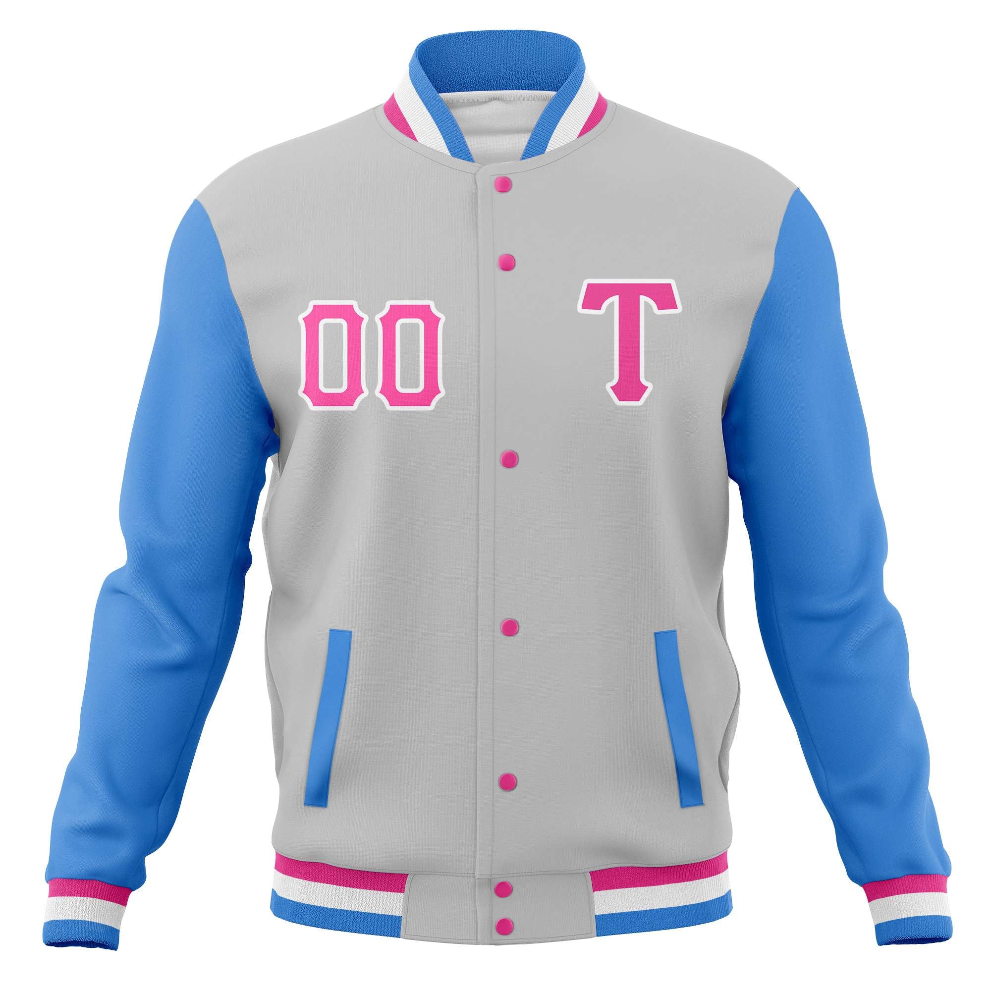 Custom Casual Baseball Jackets Varsity Letterman Full-Snap Coats for Adults