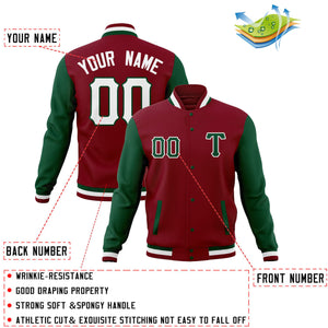 Custom Adult Full-Snap Baseball Varsity Letterman Jackets Cotton Blend Coats