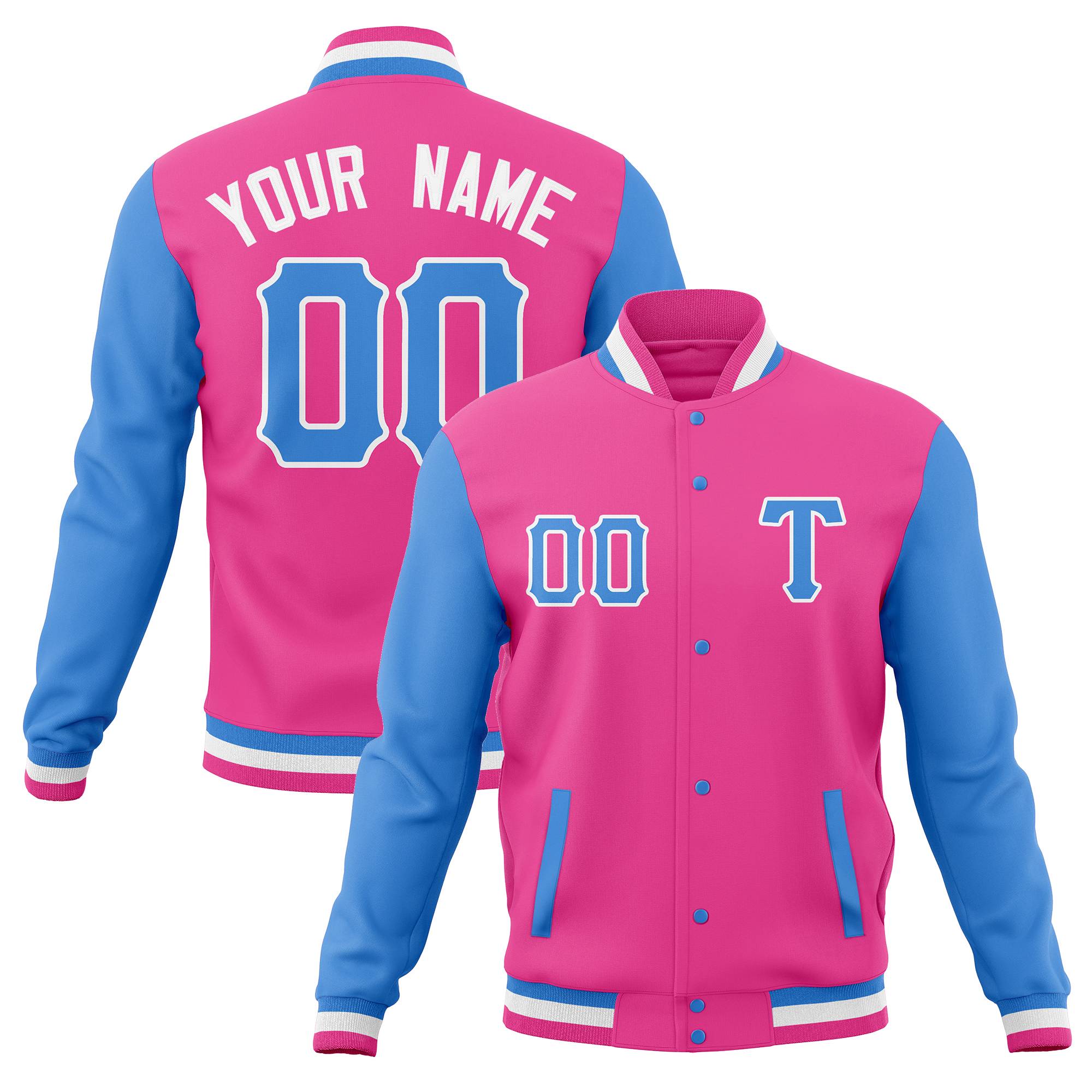 Custom Adult Full-Snap Baseball Varsity Letterman Jackets Cotton Blend Coats