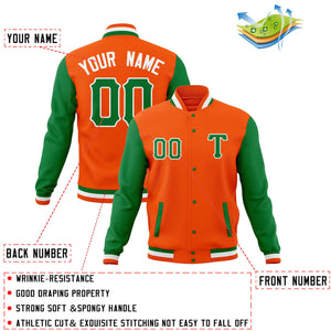 Custom Full-Snap Cotton Blend Baseball Jackets Varsity Letterman Coats