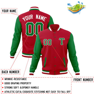 Custom Cotton Blend Baseball Jackets Varsity Letterman Full-Snap Coats for Adults