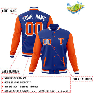 Custom Full-Snap Cotton Blend Baseball Jackets Varsity Letterman Coats