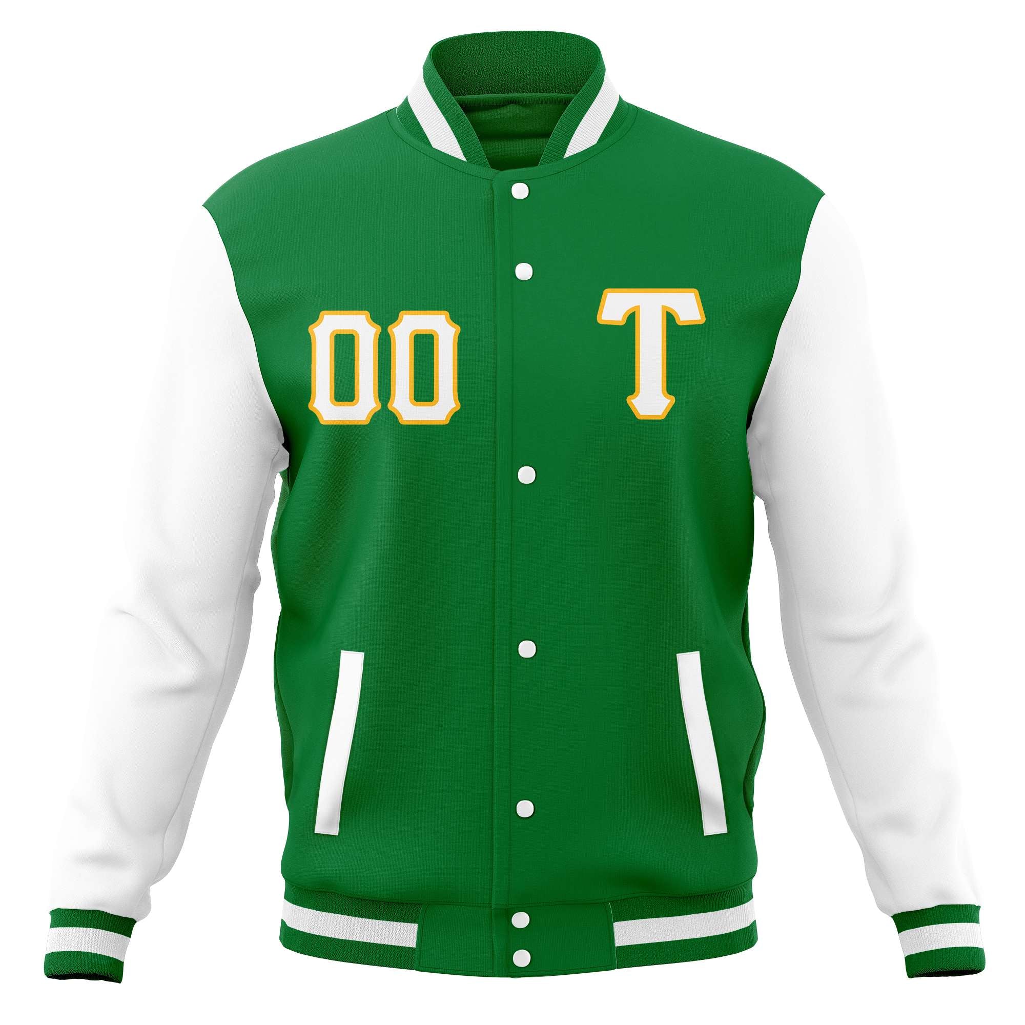 Custom Men's Casual Baseball Coats Varsity Letterman Full-Snap Jackets