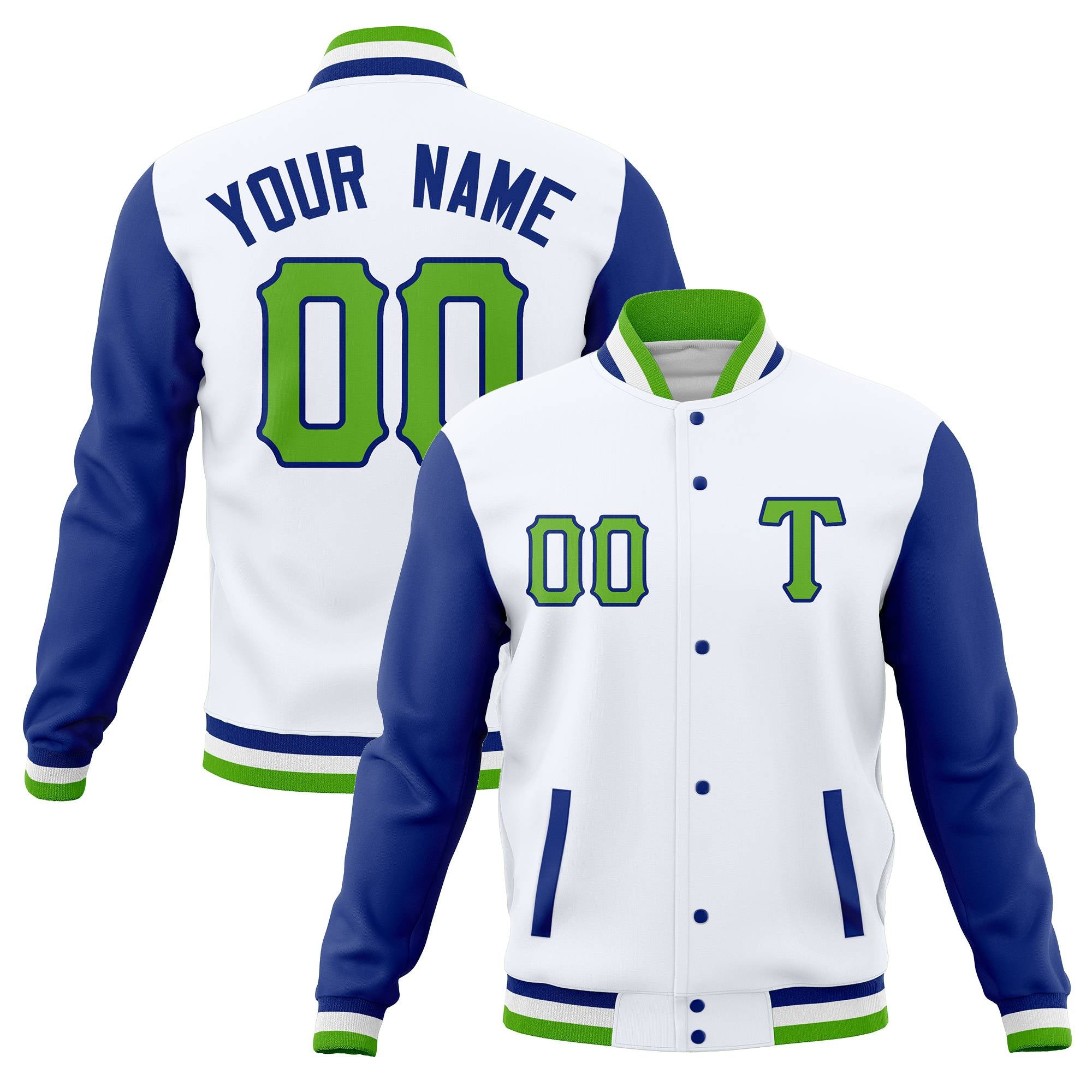 Custom Adult Full-Snap Baseball Varsity Letterman Jackets Cotton Blend Coats