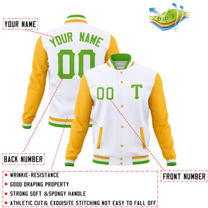 Custom Cotton Blend Baseball Jackets Varsity Letterman Full-Snap Coats for Adults