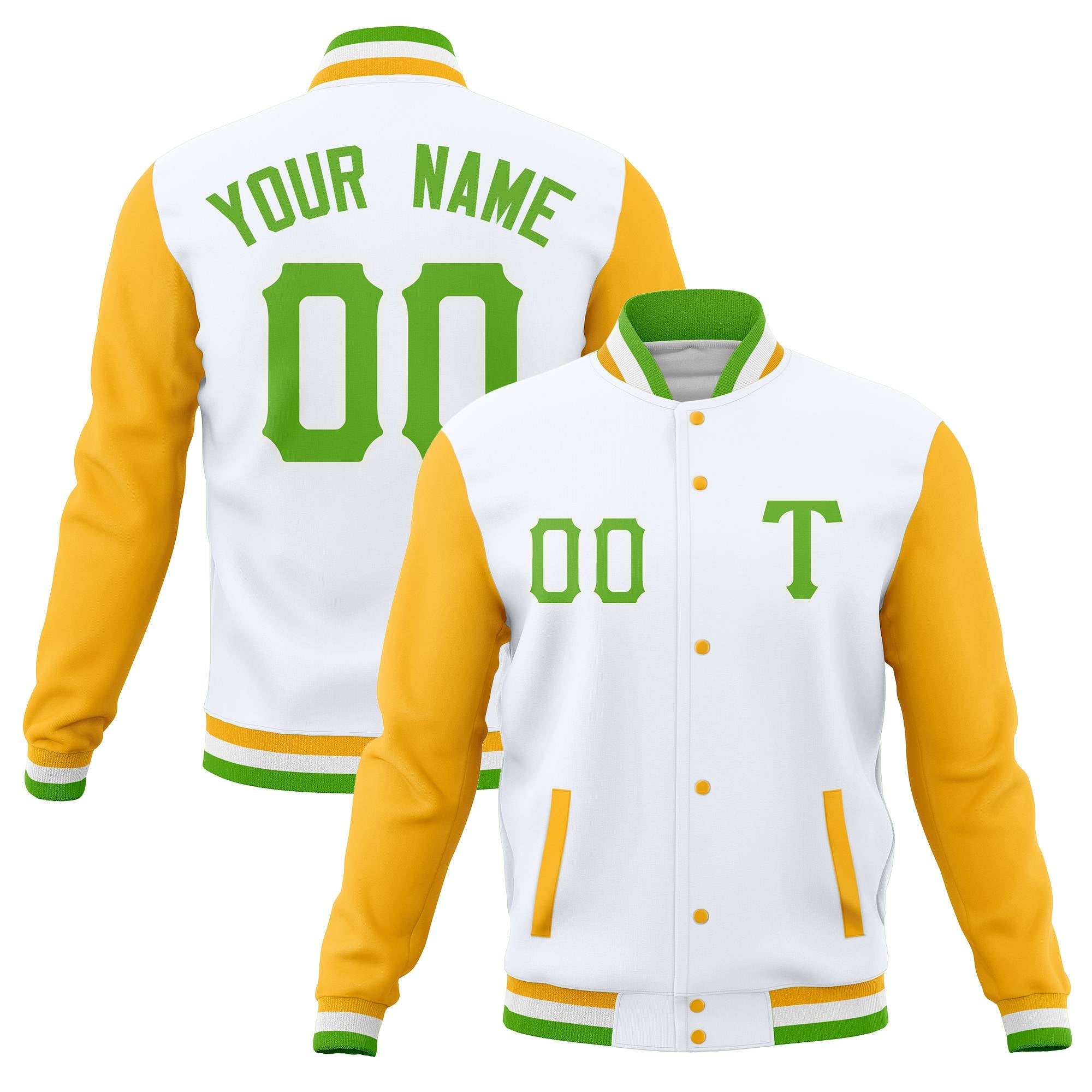 Custom Cotton Blend Baseball Jackets Varsity Letterman Full-Snap Coats for Adults