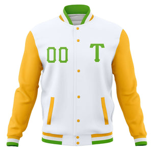 Custom Cotton Blend Baseball Jackets Varsity Letterman Full-Snap Coats for Adults