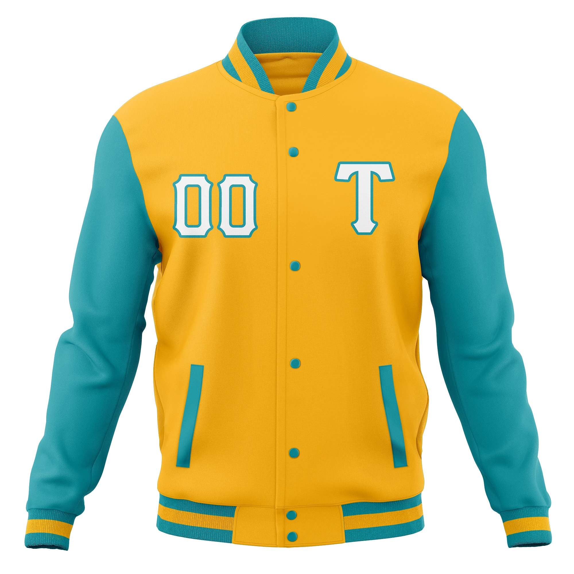 Custom Men's Casual Baseball Coats Varsity Letterman Full-Snap Jackets