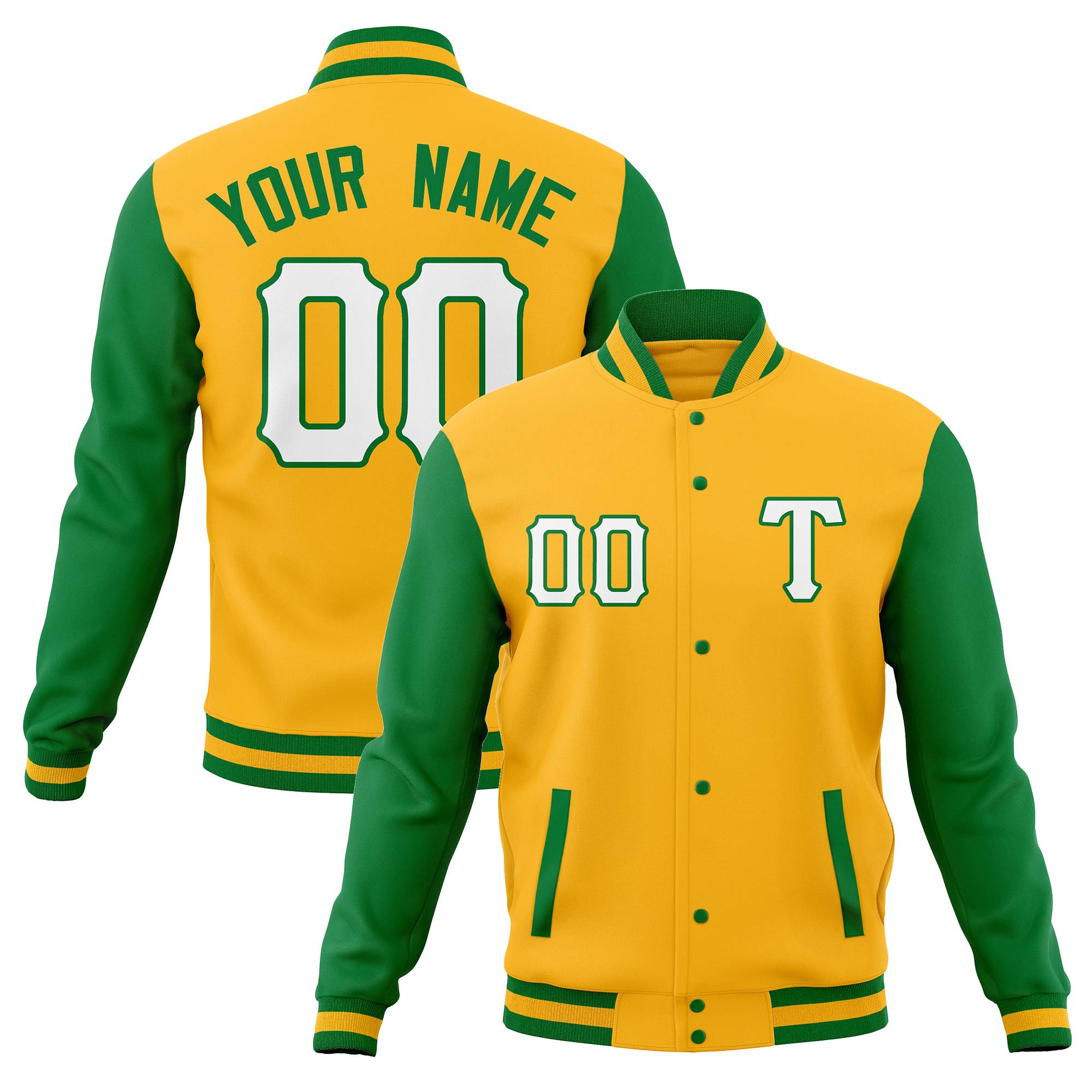 Custom Casual Baseball Jackets Varsity Letterman Full-Snap Coats for Adults