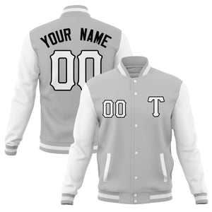 Custom Men's Casual Baseball Coats Varsity Letterman Full-Snap Jackets